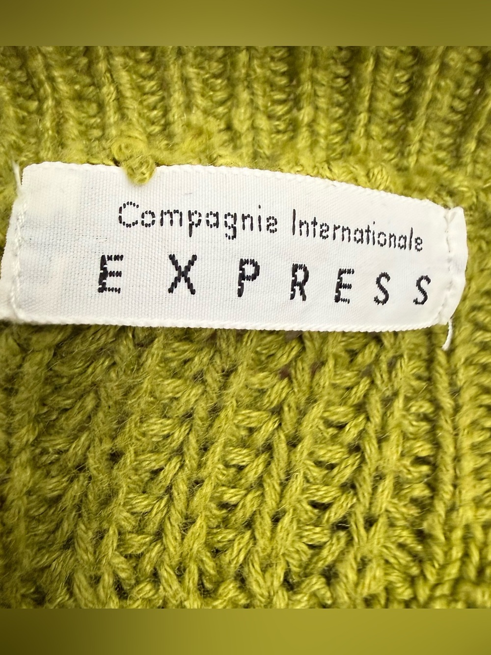 Express Olive Green Checkerboard Button-Up Cardigan - Picture 3 of 8